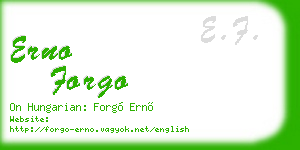 erno forgo business card